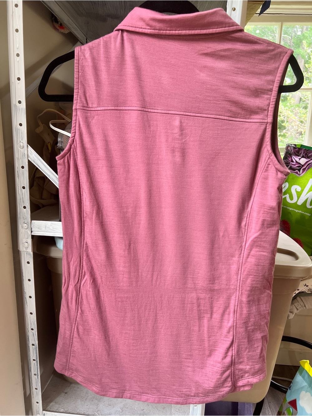 Woolx Rosie Merino Sleeveless Polo Tank Top Dusty Rose wool quality nice - Picture 4 of 4